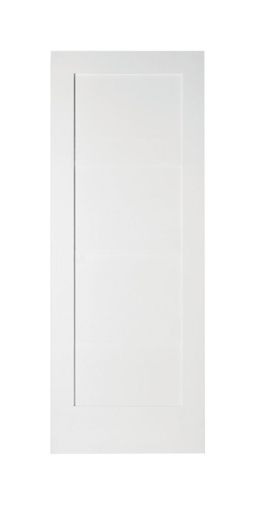 Image of Jeld-Wen Primed White Wooden 1-Panel Shaker Internal Door 1981mm x 838mm 