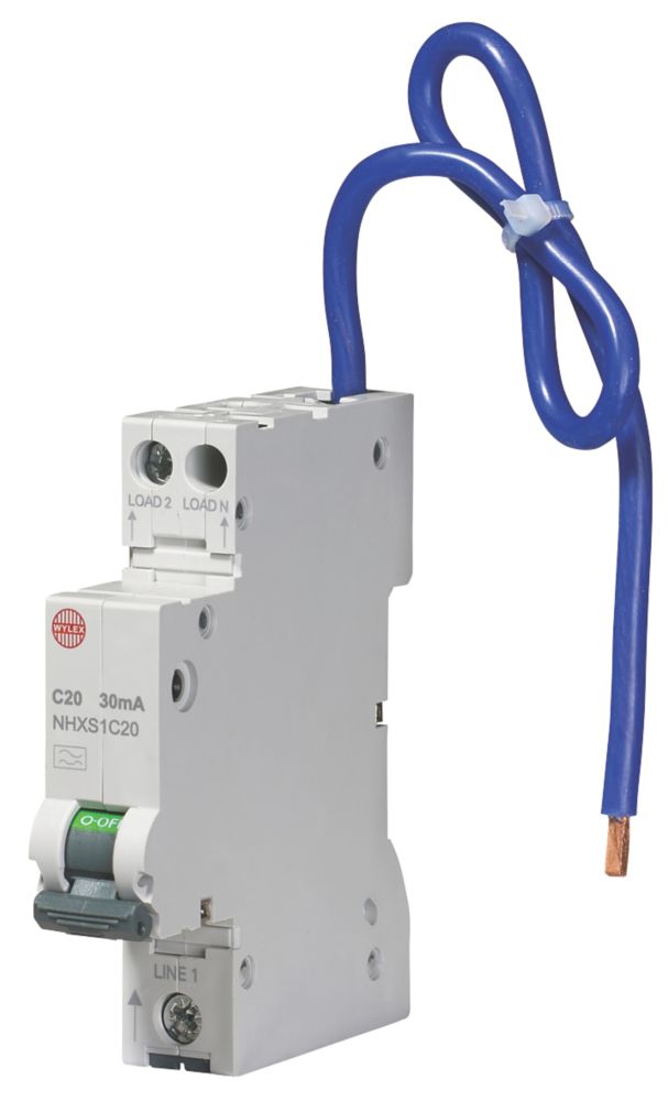 Image of Wylex 20A 30mA DP Type C Mini RCBO 