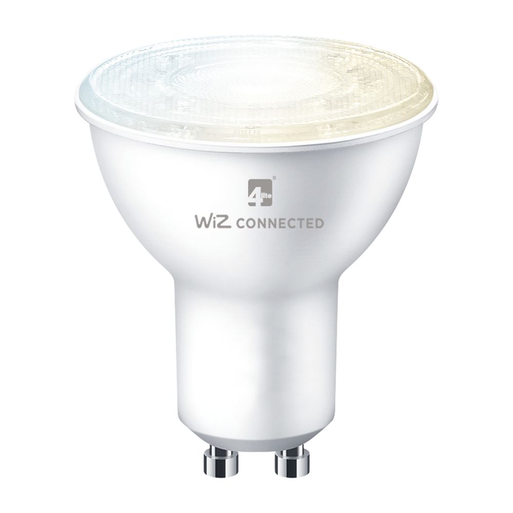 Image of 4lite GU10 White LED Smart Light Bulb 5.5W 350lm 4 Pack 