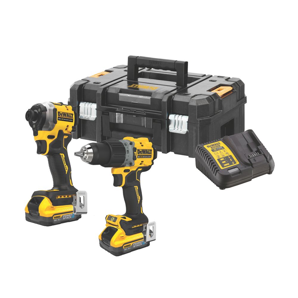 Image of DeWalt DCK2050H2T-GB 18V 2 x 5.0Ah Li-Ion PowerStack Brushless Cordless Twin Pack 