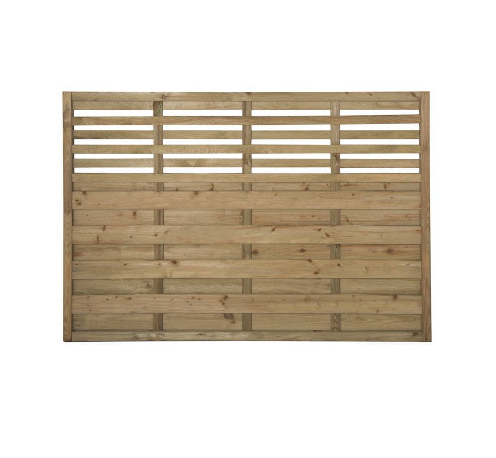 Image of Forest Kyoto Slatted Top Fence Panels Natural Timber 6' x 4' Pack of 3 