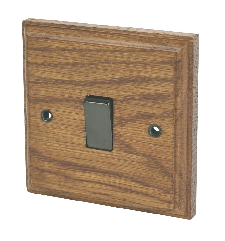 Image of Varilight 10AX 1-Gang 2-Way Light Switch Medium Oak 