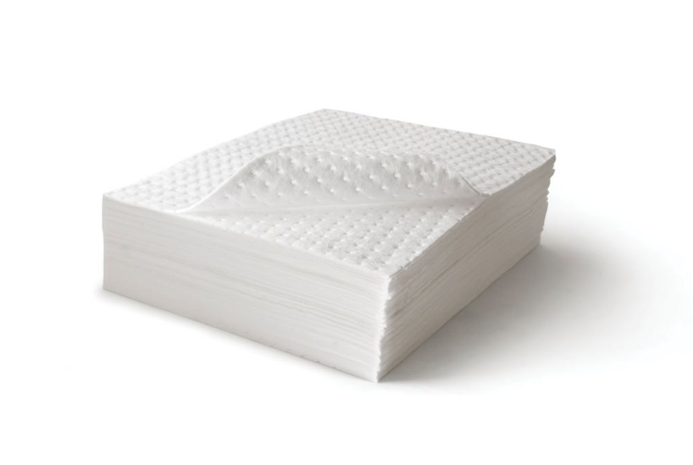 Image of Lubetech Black & White Oil Spillage Absorbing Pads 400mm x 500mm 25 Pack 