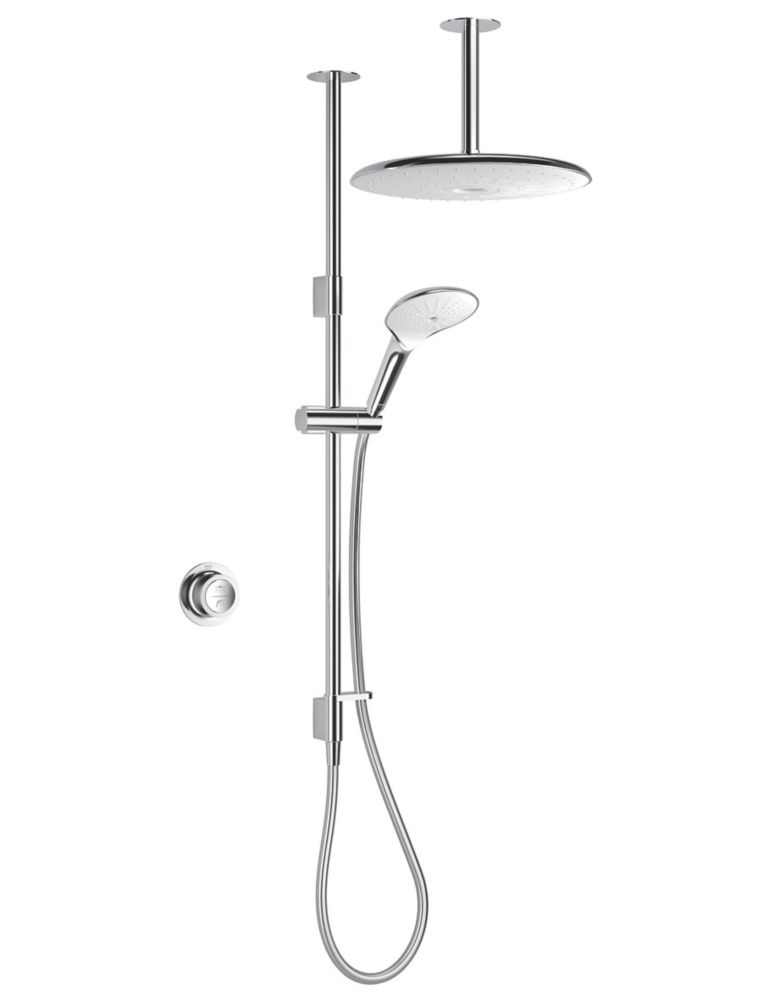 Image of Mira Mode Maxim Gravity-Pumped Ceiling-Fed Chrome Thermostatic Digital Mixer Shower 