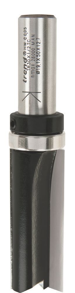 Image of Trend TR30X1/2TC 1/2" Shank Double-Flute Straight Guided Profiler Router Cutter 19.1mm x 50mm 