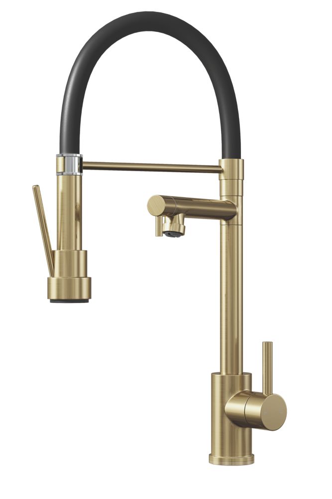 Image of ETAL Goda Multi-Use Kitchen Mixer Tap Brushed Brass 