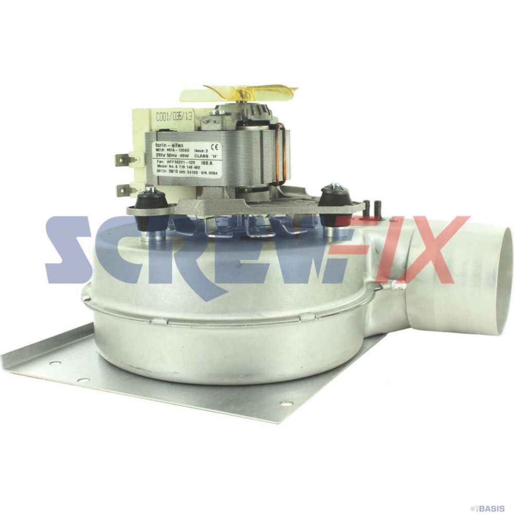 Image of Worcester Bosch 87161207380 FAN & MOUNT PLATE ASSY 