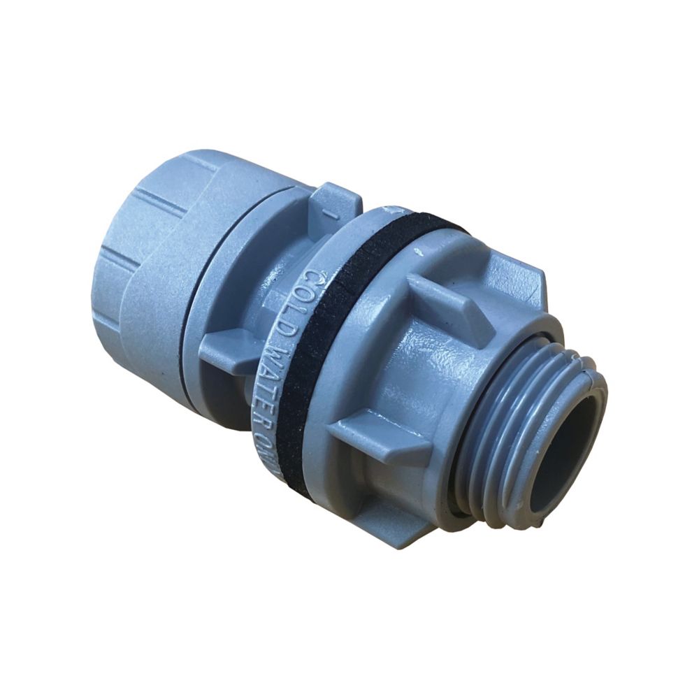 Image of PolyPlumb Plastic Push-Fit Tank Connector 22mm 