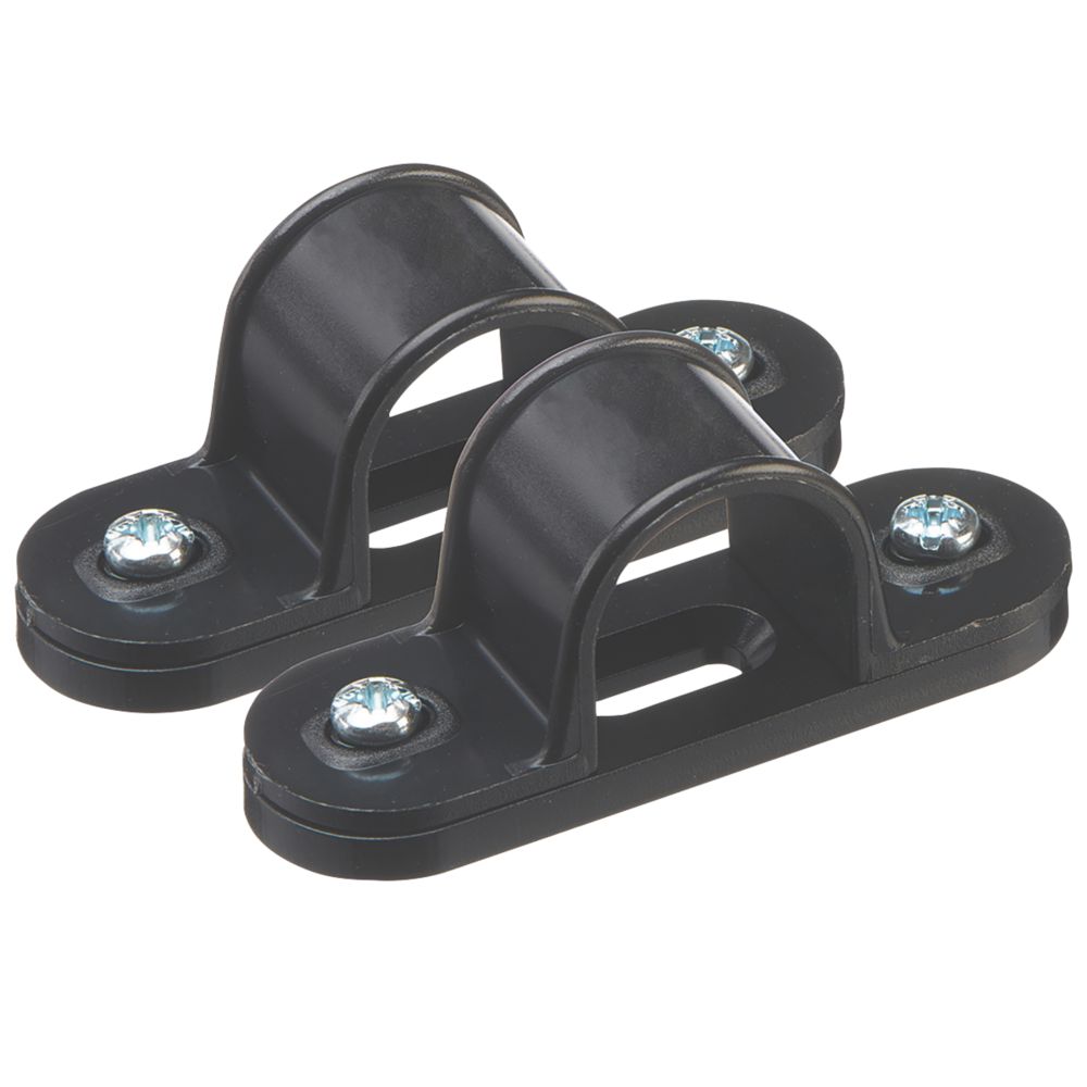 Image of Deta TTE uPVC Spacer Bar Saddles 20mm Black 2 Pack 