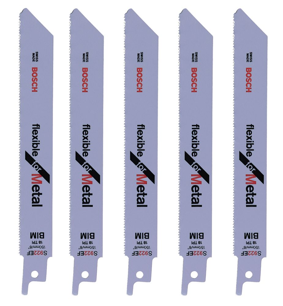 Image of Bosch S922EF Metal Reciprocating Saw Blades 150mm 5 Pack 