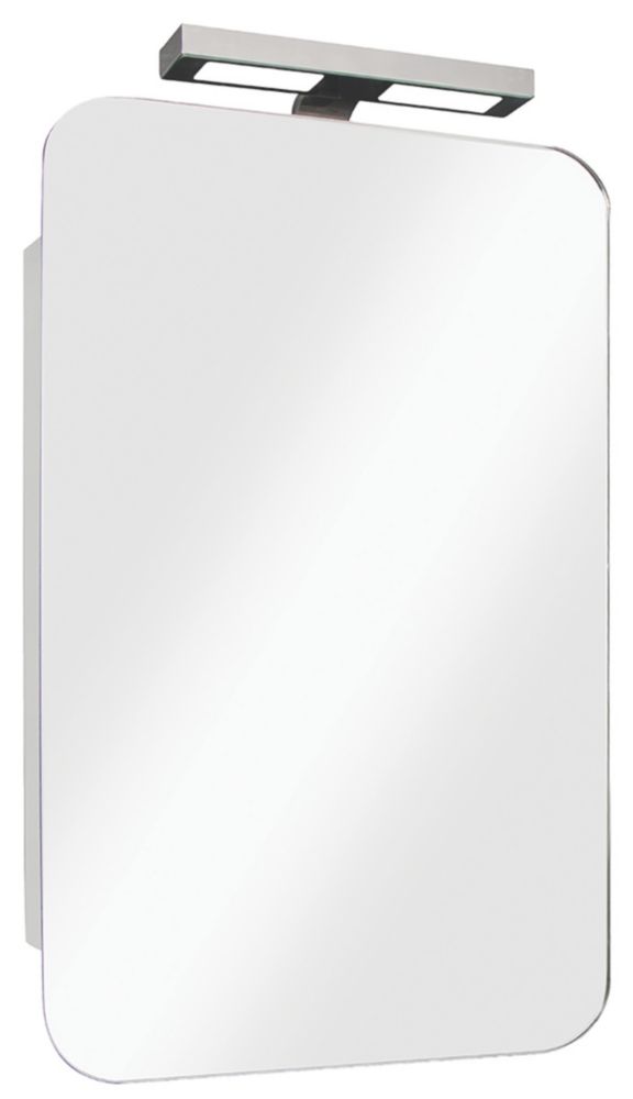 Image of Croydex Medway Illuminated Mirror Cabinet With 258lm LED Light Chrome Gloss 380mm x 110mm x 500mm 