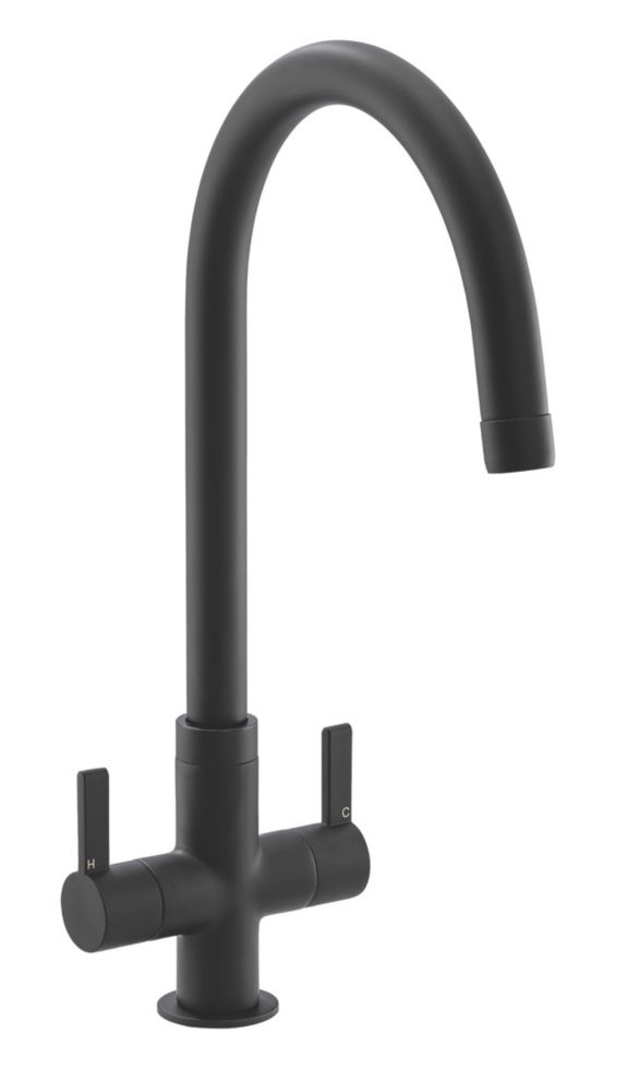 Image of Streame by Abode Neo Dual-Handle Mono Mixer Matt Black 