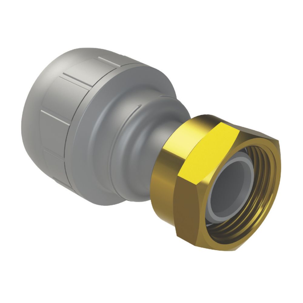 Image of PolyPlumb Plastic Push-Fit Straight Tap Connector 22mm x 3/4" 