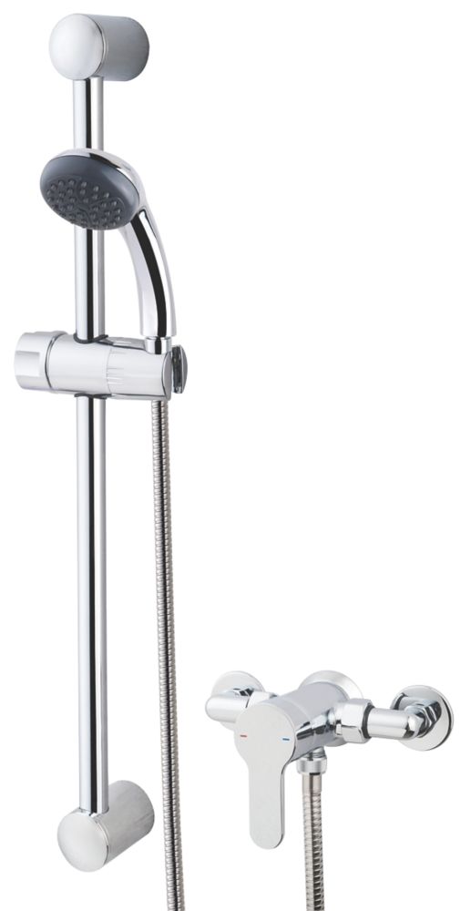 Image of Swirl Beck Rear-Fed Exposed Chrome Mixer Shower 