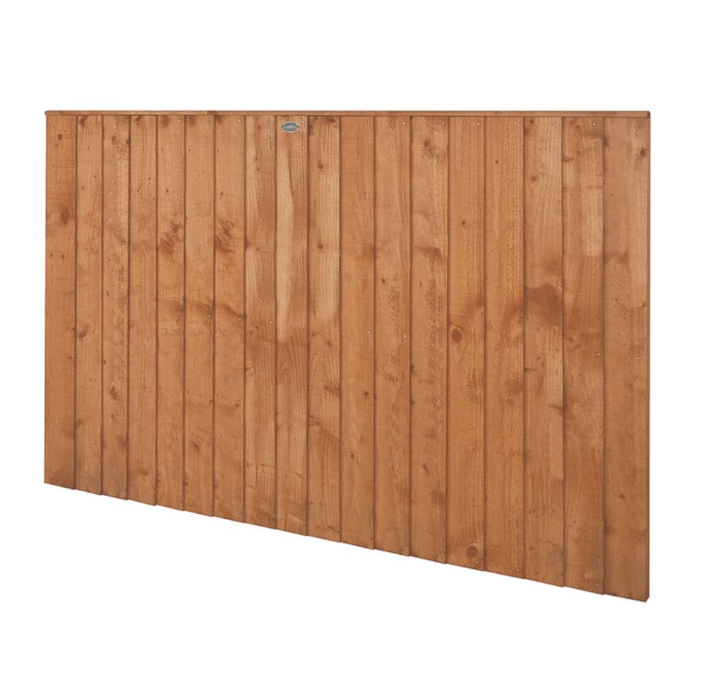 Image of Forest Vertical Board Closeboard Garden Fencing Panel Golden Brown 6' x 4' Pack of 5 