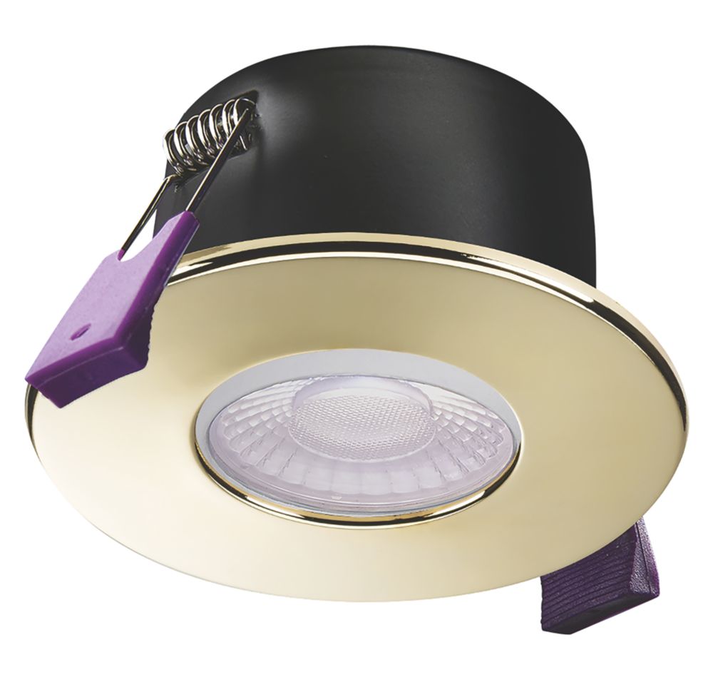 Image of Knightsbridge SpektroLED Fixed Fire Rated LED 4-CCT Downlight Brass 5 / 8W 870lm 
