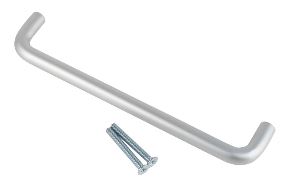 Image of Smith & Locke Fire Rated D Pull Handle Satin Aluminium 19mm x 318mm 