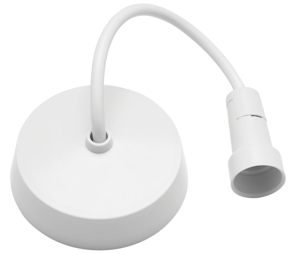 Image of British General 6" Pendant Light Fitting SES White 3" 