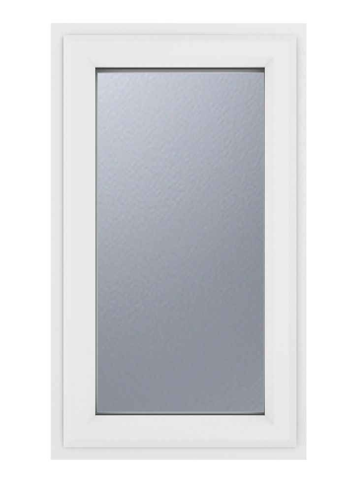Image of Crystal Left-Hand Opening Obscure Triple-Glazed Casement White uPVC Window 610mm x 1115mm 