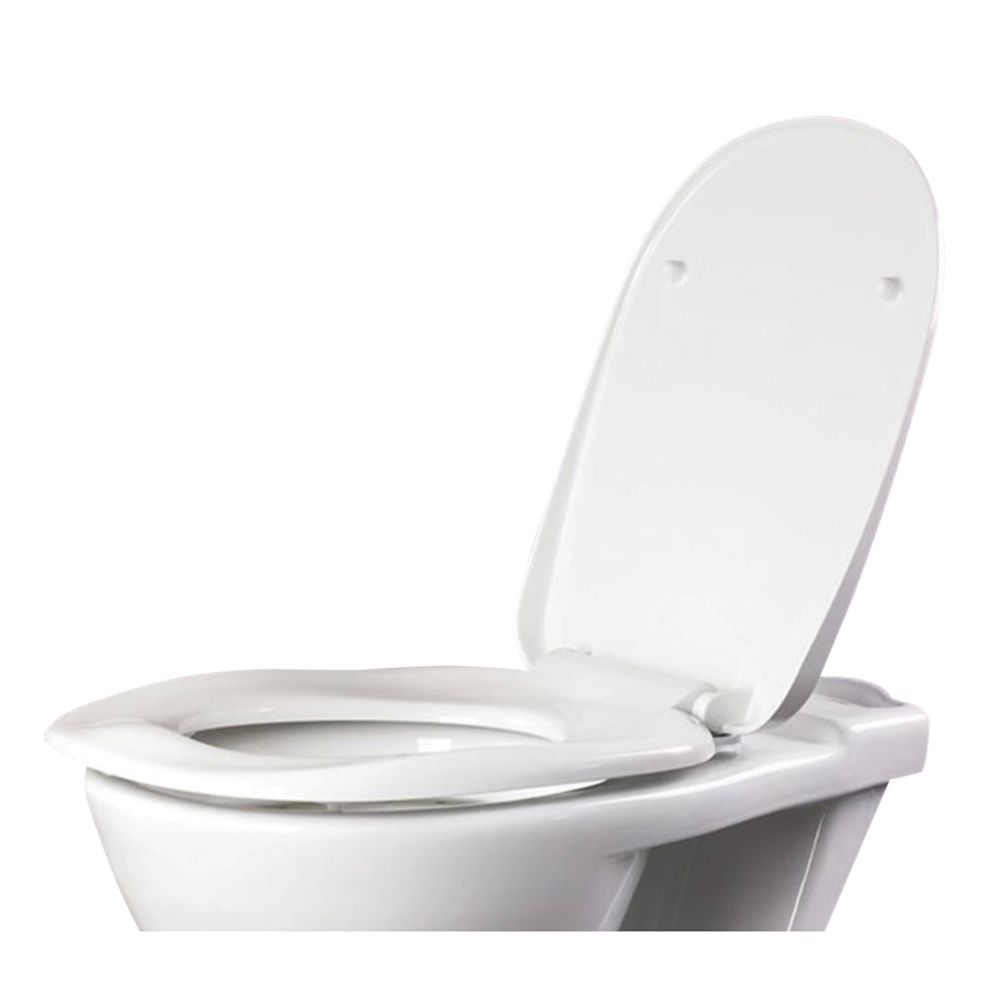 Image of AKW Soft-Close Ergonomic Toilet Seat Urea Formaldehyde White 