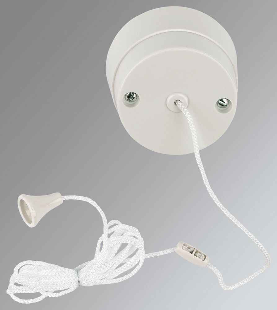 Image of Crabtree Capital 6A 1-Way Pull Cord Switch White 