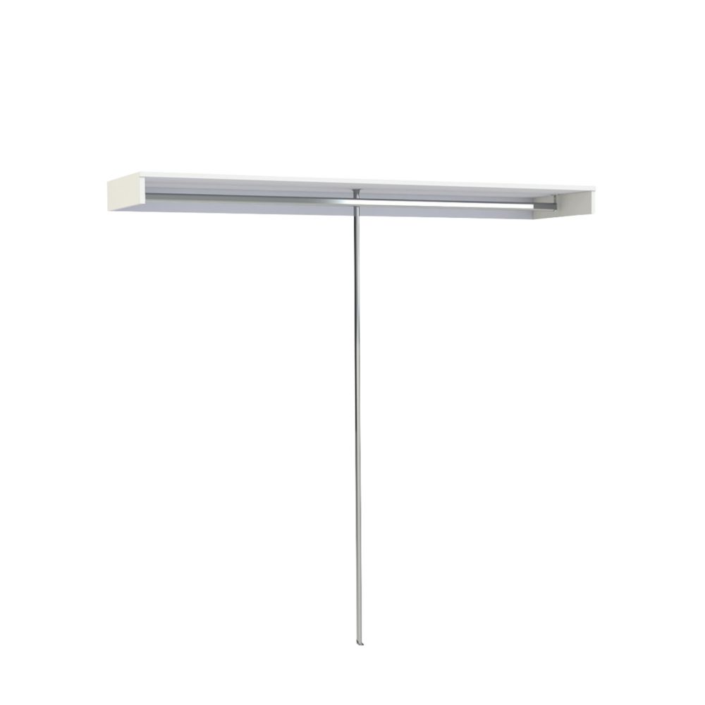 Image of Spacepro Interior Unit Shelf with Hanger Bar White 2700mm x 110mm 