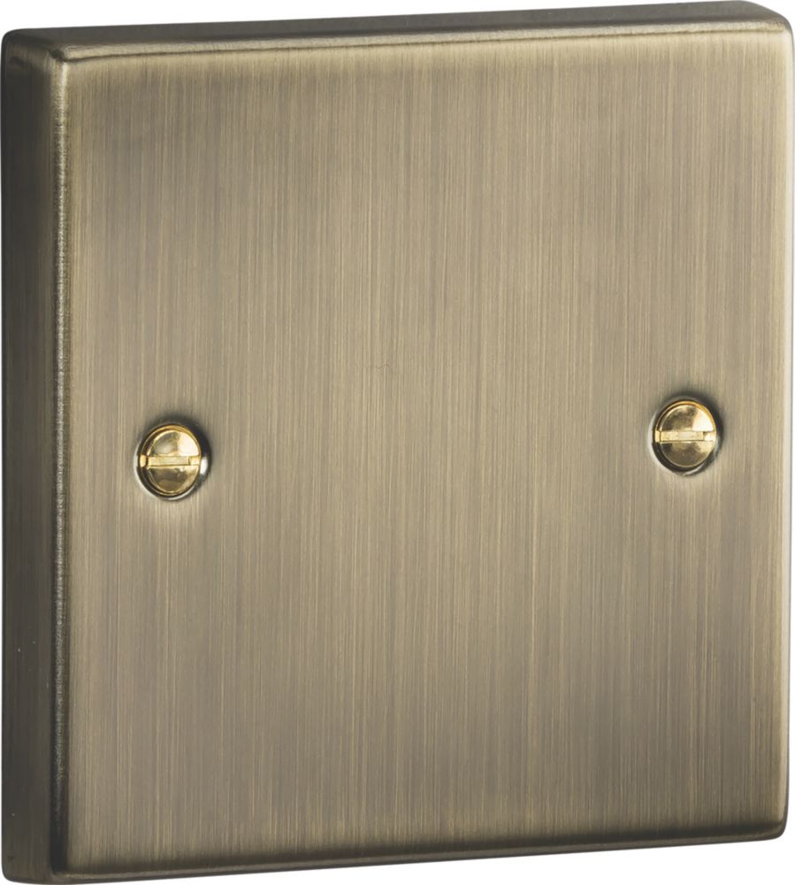 Image of Knightsbridge 1-Gang Blanking Plate Antique Brass 