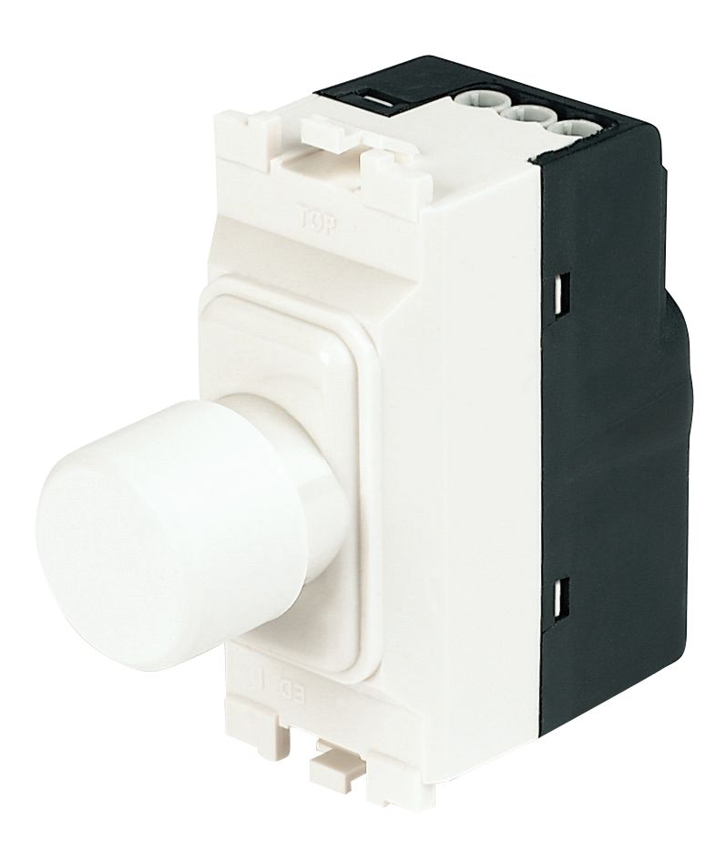 Image of MK Grid Plus 2-Way Grid Dimmer Switch White with Colour-Matched Inserts 