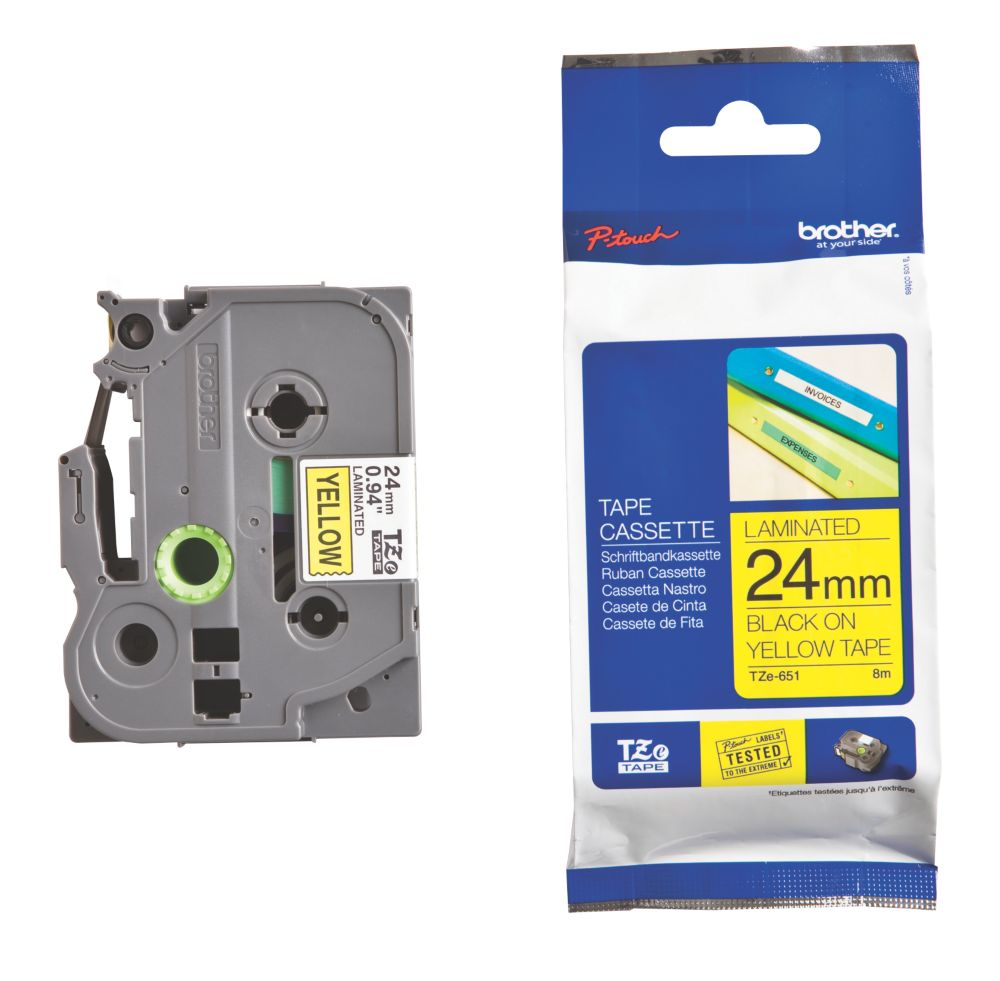 Image of Brother E651 Labelling Tape 24mm x 8m 