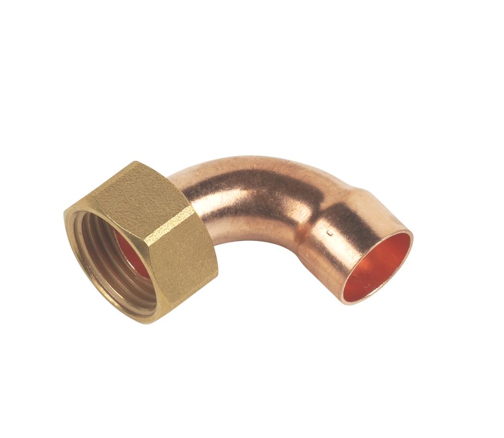 Image of Flomasta End Feed Angled Tap Connector 15mm x 1/2" 