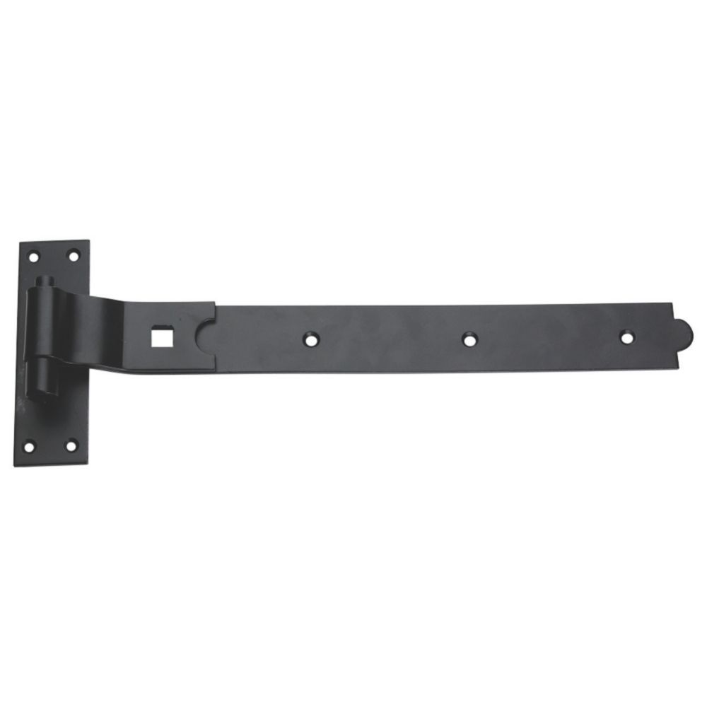 Image of Smith & Locke Black Powder-Coated Gate Hinge Cranked Hook & Band 44mm x 457mm x 165mm 