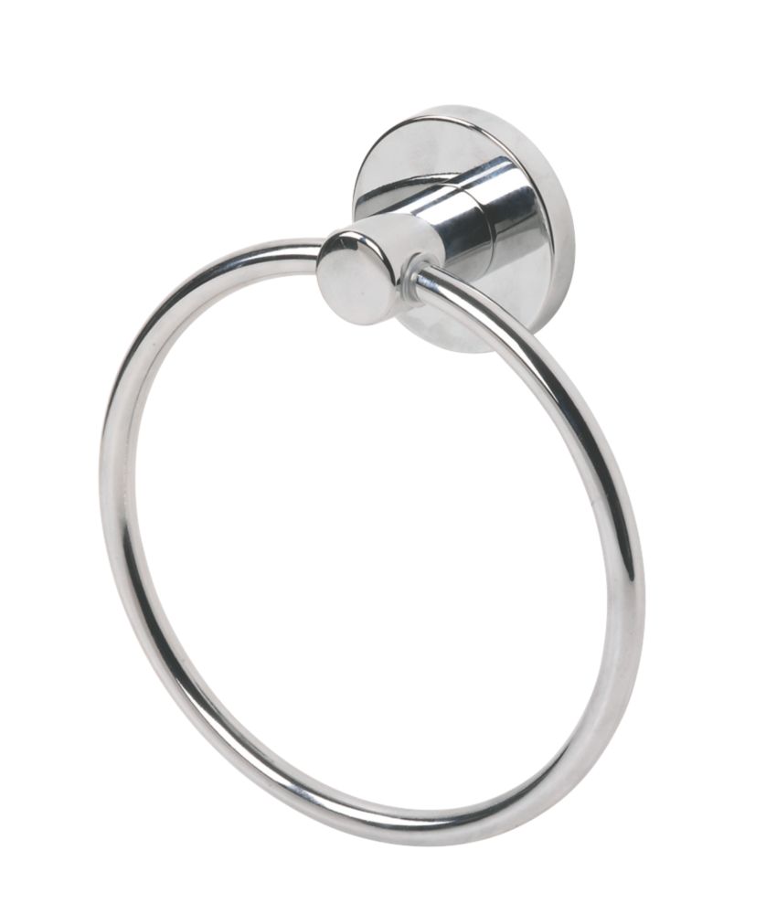 Image of Swirl Cirque Bathroom Towel Holder Ring Chrome-Plated 