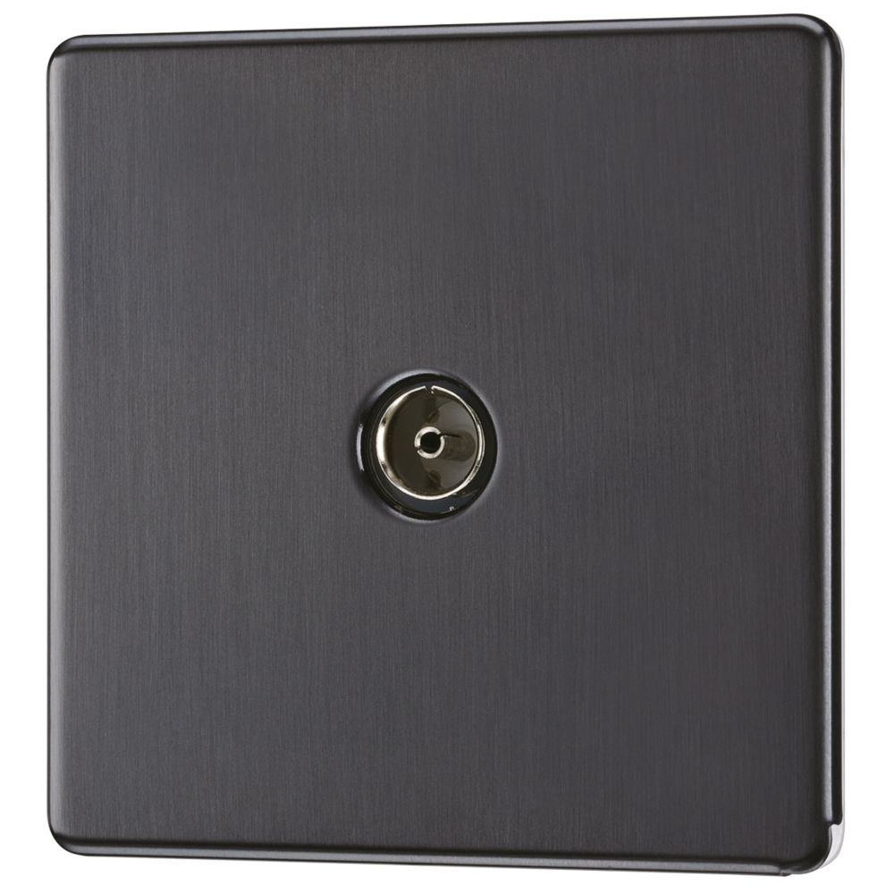 Image of LAP 1-Gang Coaxial TV Socket Slate Grey 
