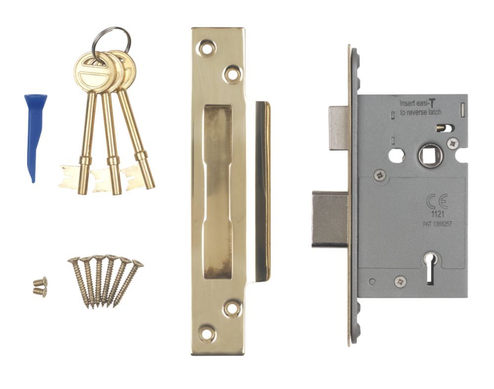 Image of Smith & Locke Fire Rated Stainless Brass BS 5-Lever Mortice Sashlock 66mm Case - 45mm Backset 