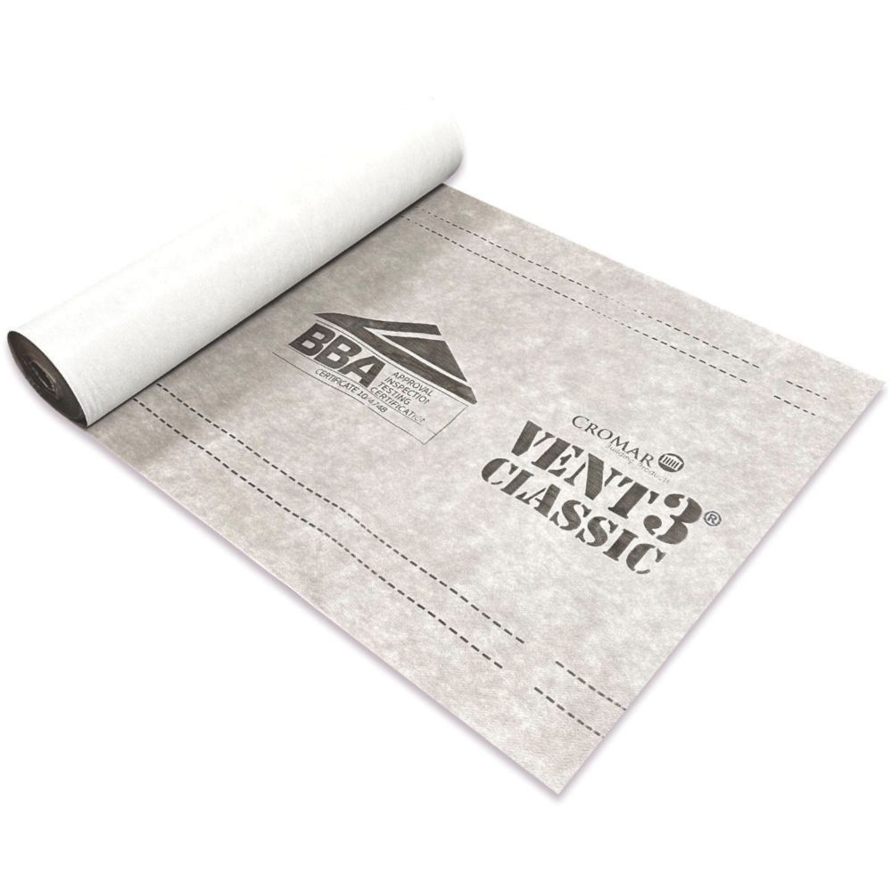 Image of Cromar Vent3 Classic Waterproof Roofing Membrane Grey 50m x 1.5m 