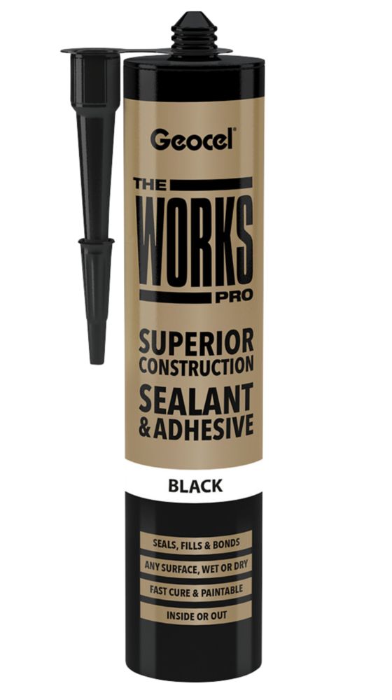 Image of Geocel The Works Pro Sealant and Adhesive Black 290ml 
