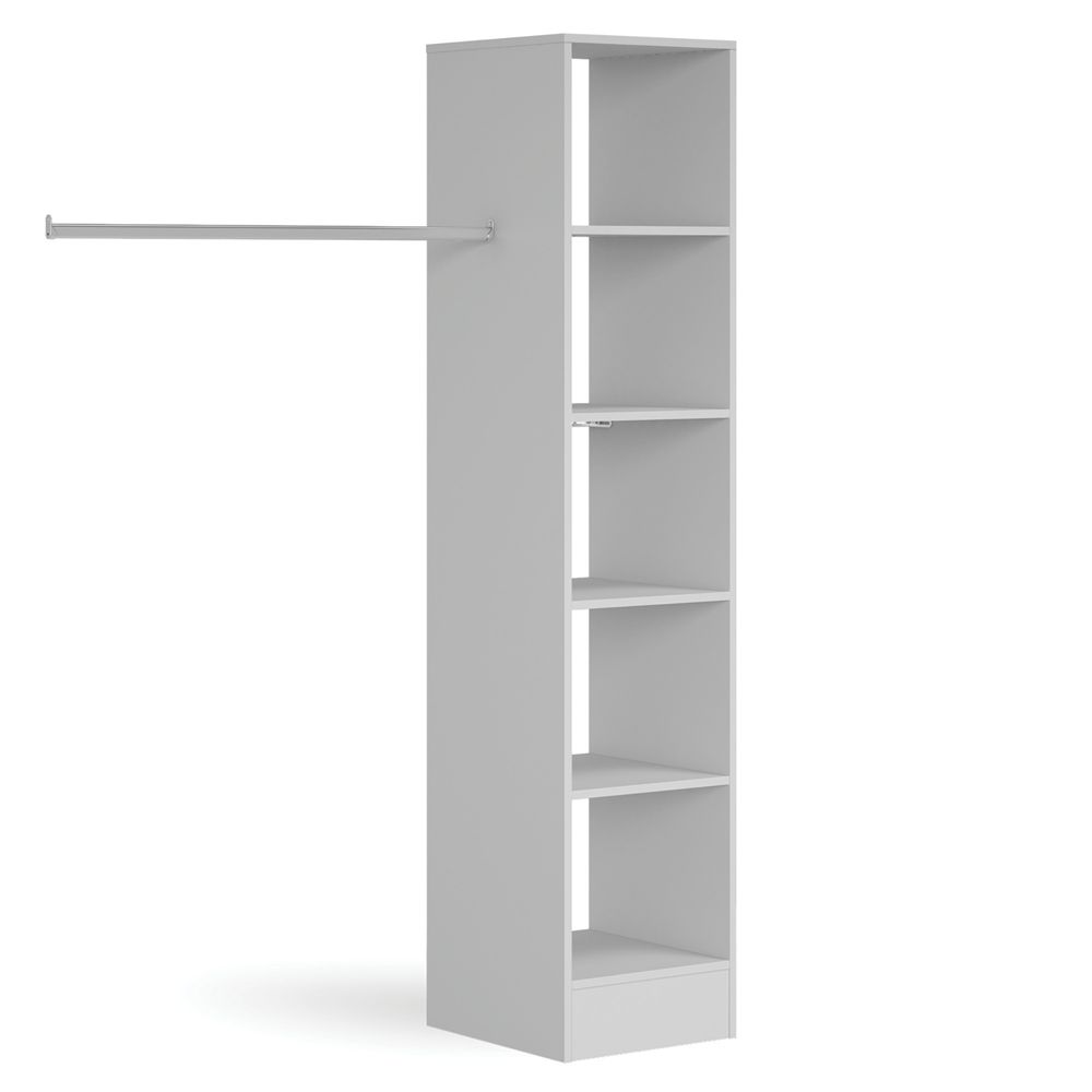 Image of Spacepro Interior Storage Tower Unit Dove Grey 450mm x 2100mm 