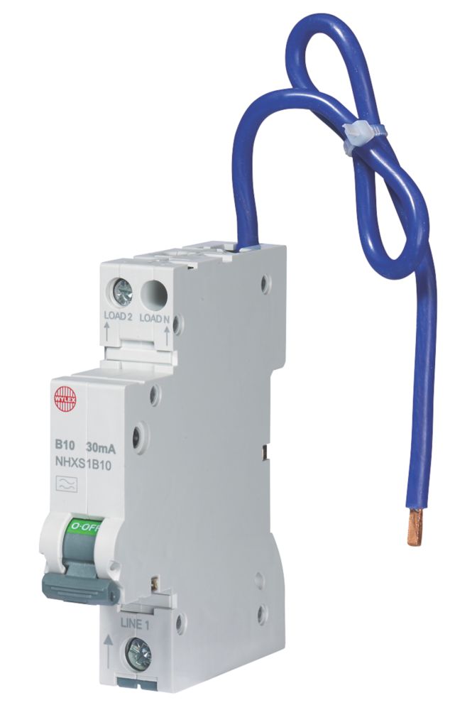 Image of Wylex 10A 30mA DP Type B Mini RCBO 