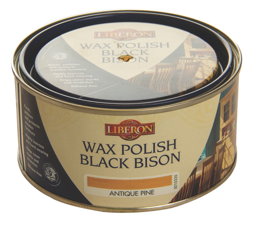 Image of Liberon Black Bison Paste Wax Satin to gloss Antique Pine 500ml 