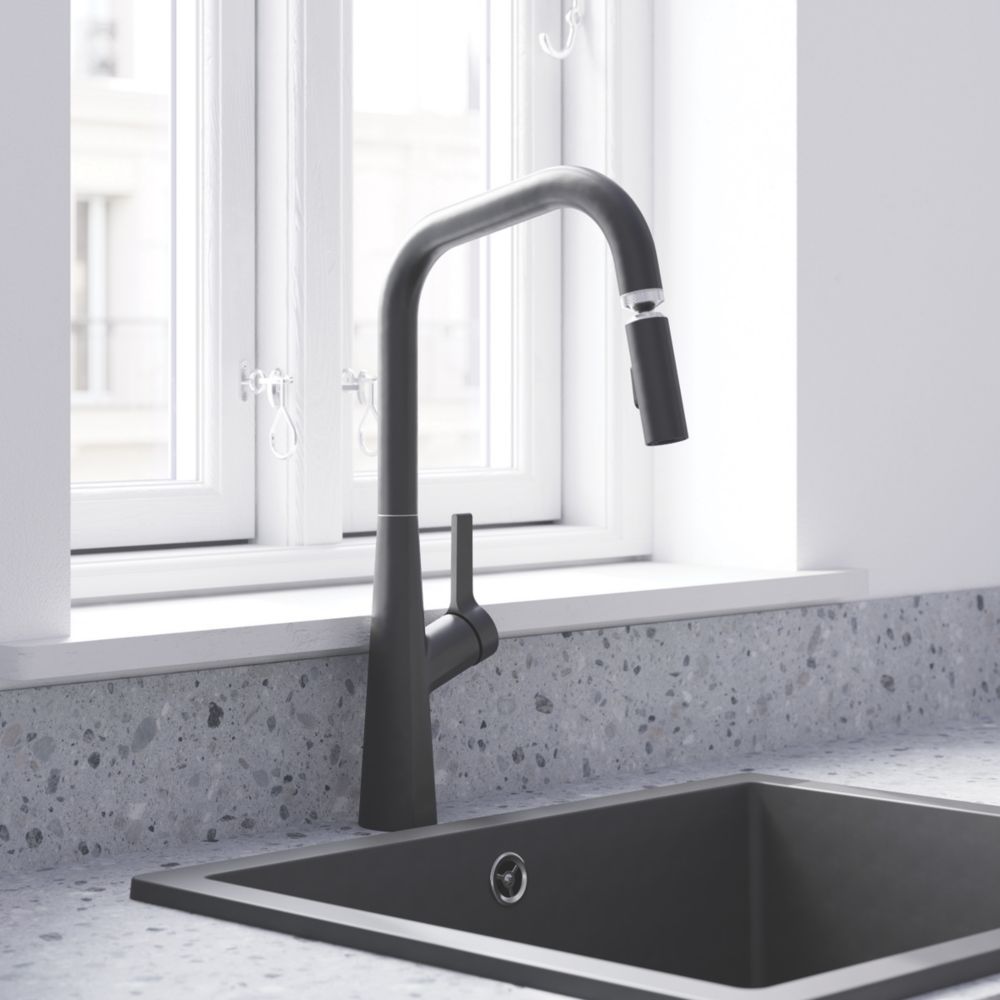 Image of Swirl Berne Mixer Tap Matt Black 