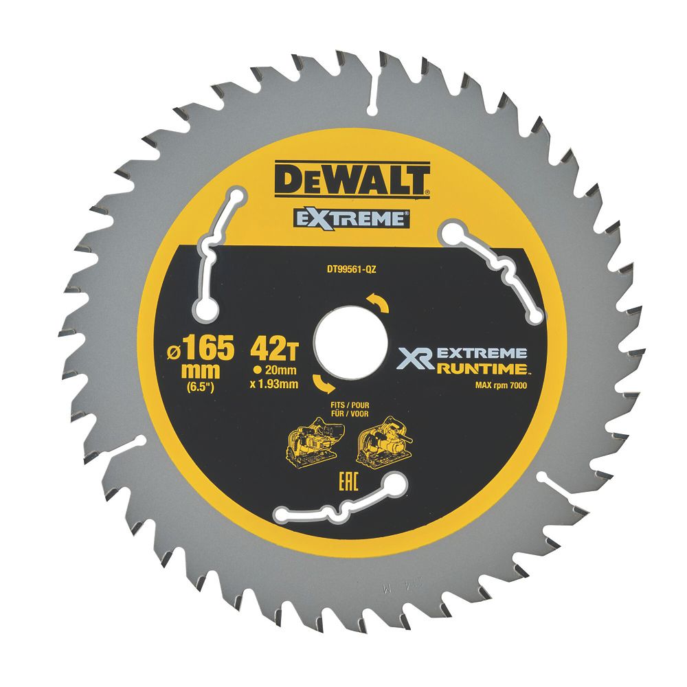 Image of DeWalt XR Wood Circular Saw Blade 165mm x 20mm 42T 