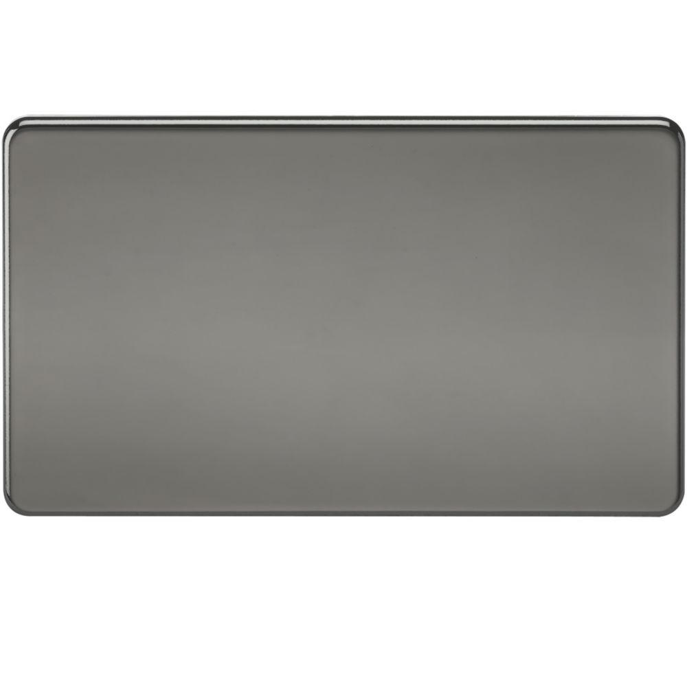 Image of Knightsbridge 2-Gang Blanking Plate Black Nickel 