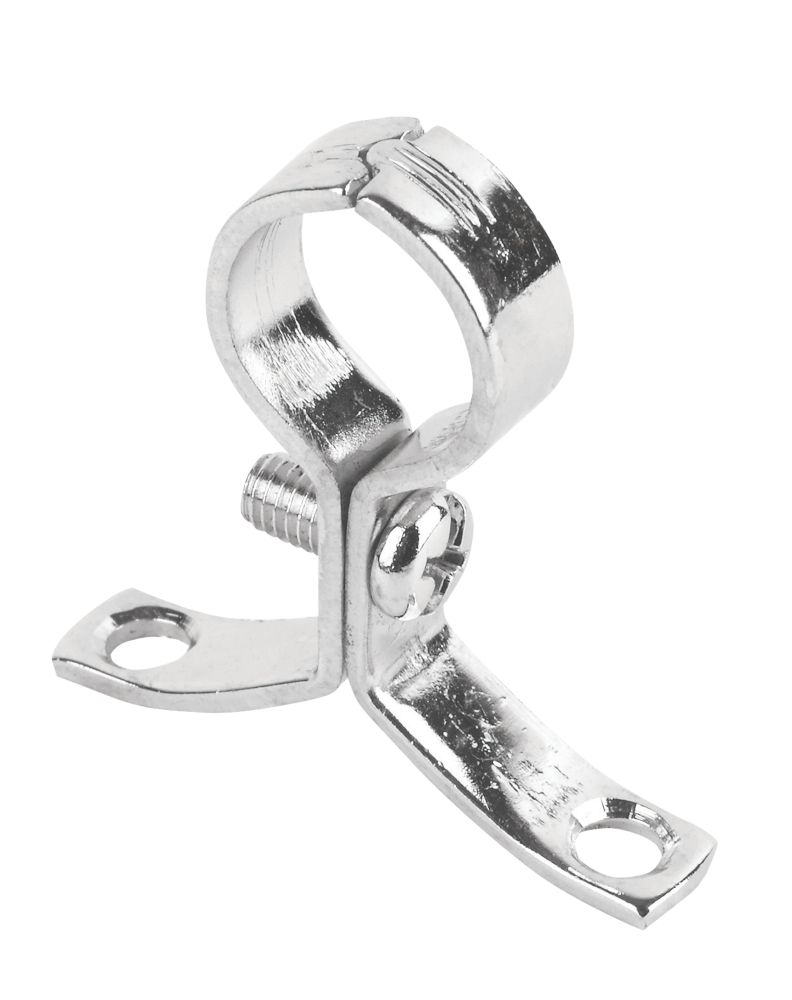 Image of 15mm Pipe Clips Chrome 10 Pack 