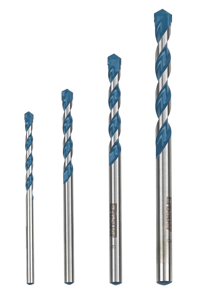 Image of Erbauer Straight Shank Multi-Purpose Drill Bit Set 4 Pieces 