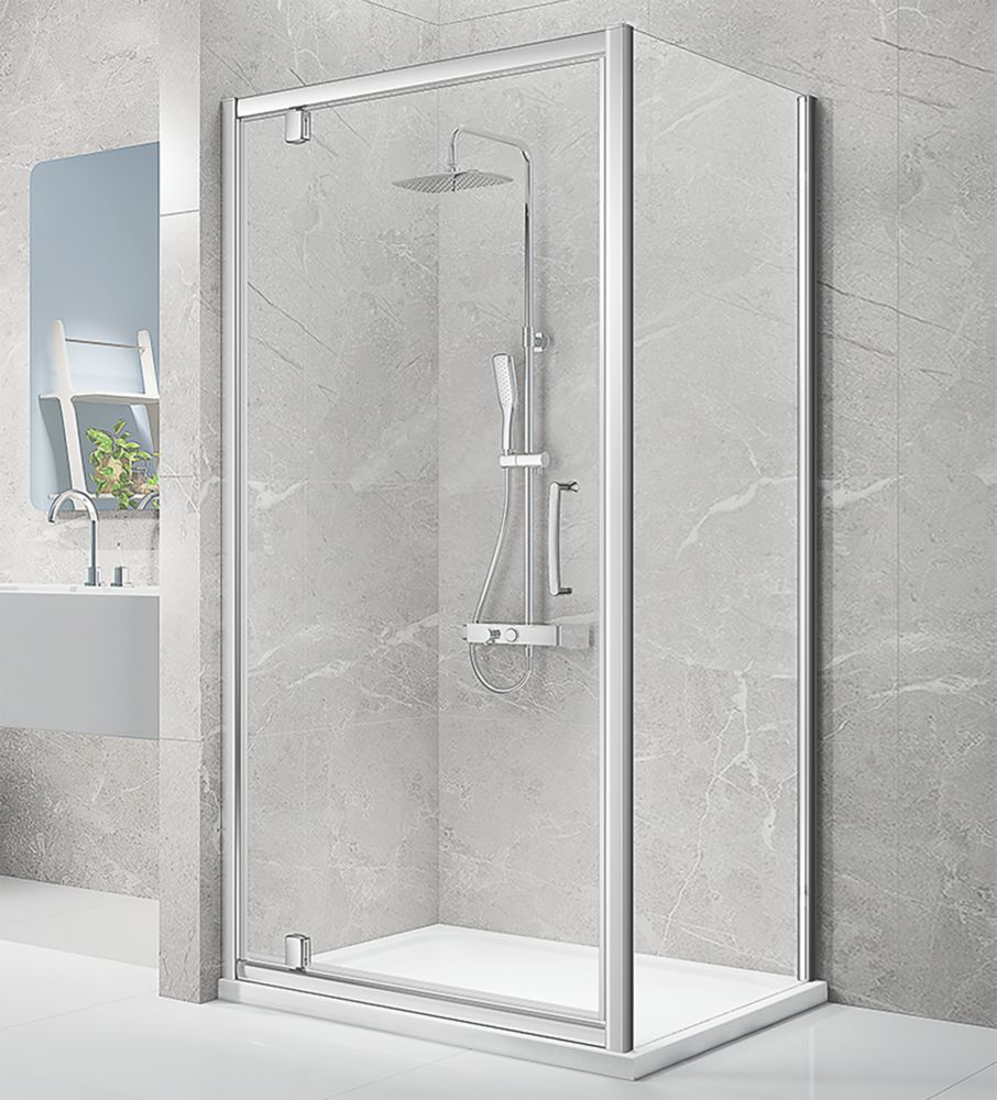 Image of Triton Neo Eight Framed Square Pivot Door Shower Enclosure Reversible Chrome 800mm x 800mm x 1900mm 