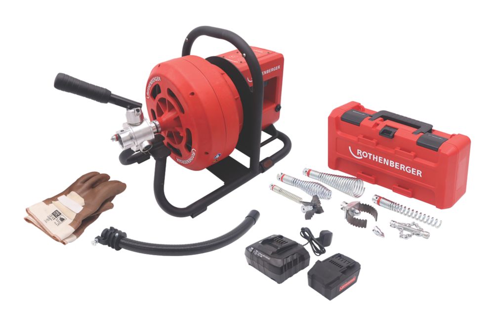 Image of Rothenberger Rodrum VarioClean 18V 1 x 8.0Ah Li-Ion CAS 15m Brushless Cordless Drain Cleaner 