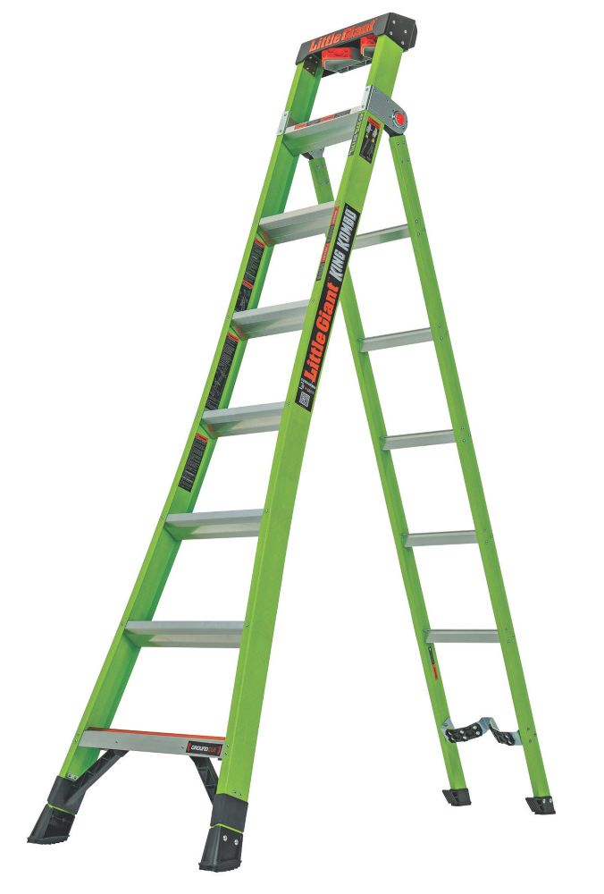 Image of Little Giant King Kombo 2-Section 3-Way Fibreglass & Aluminium 3-in-1 Extension Ladder 4.2m 