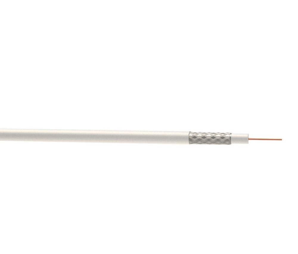 Image of Time RG6 White 1-Core Round Coaxial Cable 100m Drum 