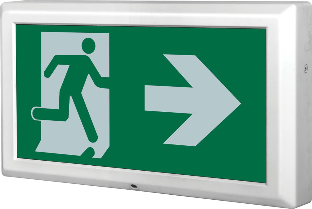 Image of Luceco Tempus Maintained Emergency LED Exit Box with Right Arrow 8W 100lm 