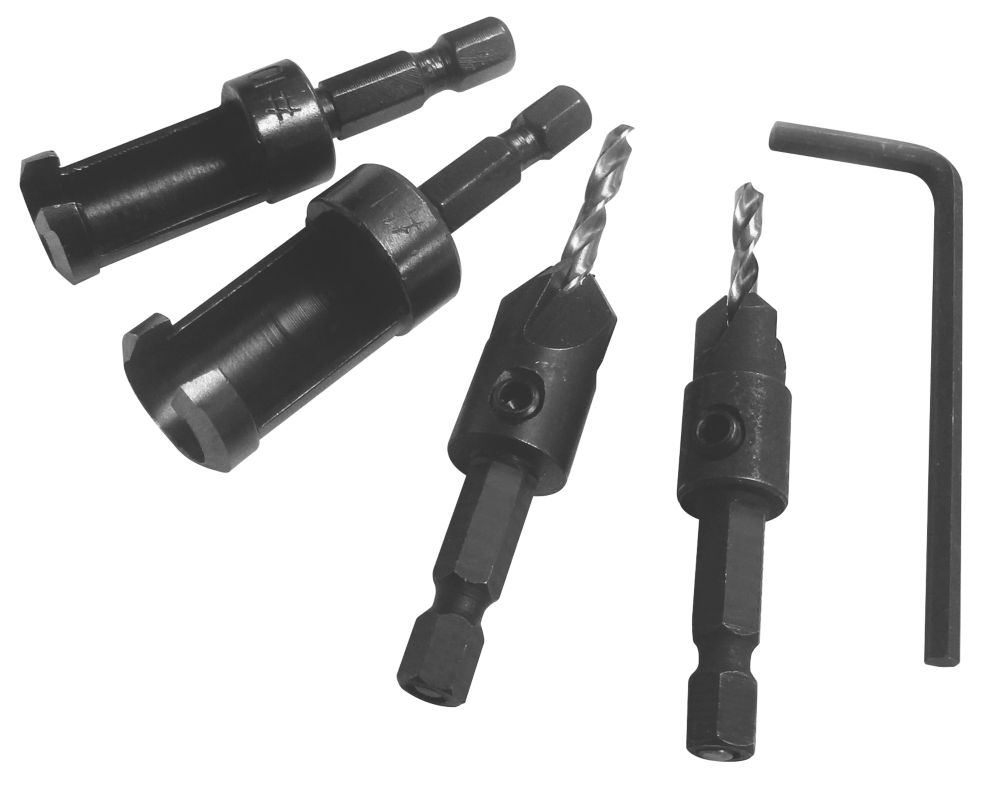 Image of Erbauer Plug Cutter & Countersink Set 4 Pieces 